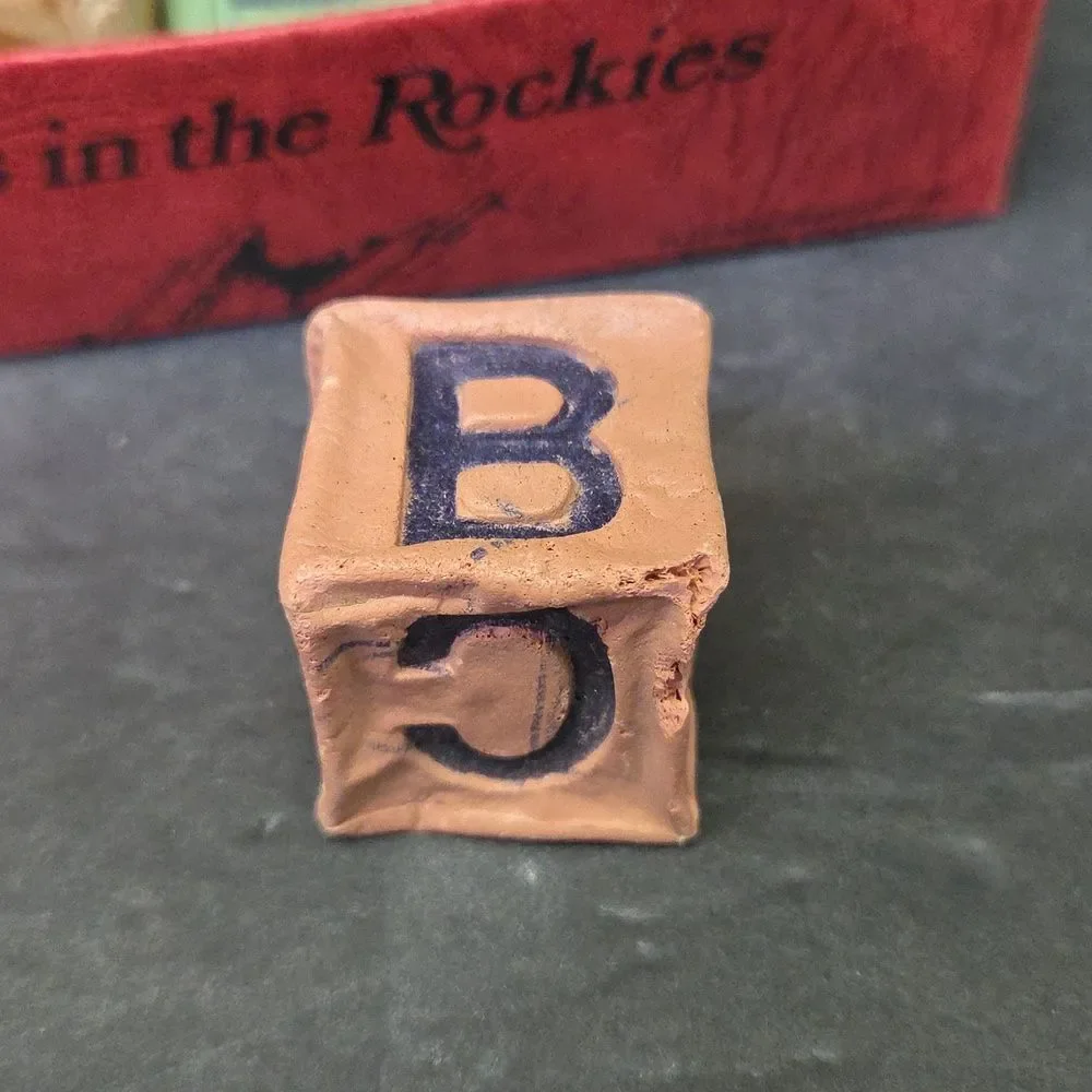 Lot of Vintage wood and rubber‎ letter blocks 27 Blocks